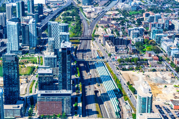 Fototapeta na wymiar Aerial view of the Toronto downtown, Canada