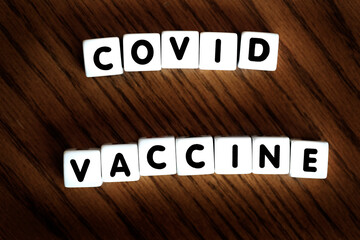 Covid Vaccine Words Letters Dice for Cure from Pandemic