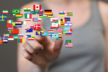 National flags of the countries 3d