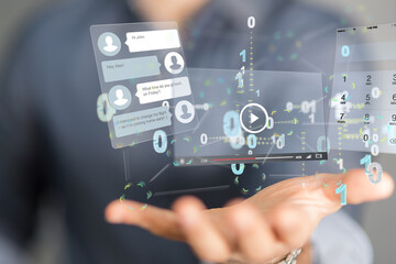 web develop interface web application in hand