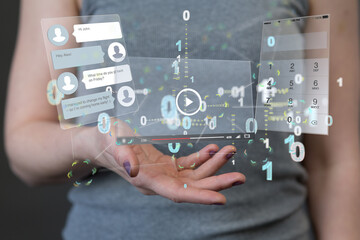 web develop interface web application in hand