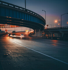 bridge at night traffic road miami florida 