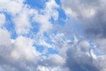 Beautiful view of blue sky over white clouds