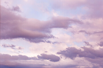 Beautiful view of blue sky over white clouds