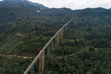 Fototapeta na wymiar Novenber 05, 2020: Aerial photography of a cement plant in Sichuan Province, China