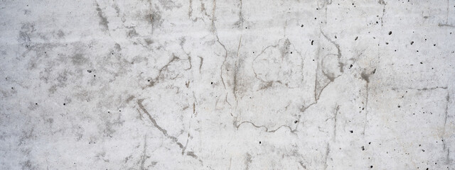 White gray grey stone concrete texture background panorama banner long., with cracks