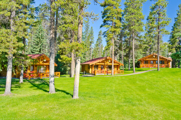 A perfect neighborhood. Houses in suburb at Summer in the north America