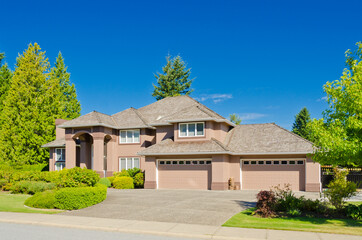 Luxury house at sunny day in Vancouver, Canada.