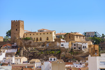 Panoramic view of Bu&ntilde;ol and its castle in Valencia Spain.