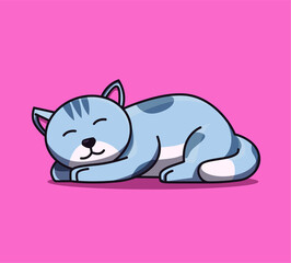a cute sleepy cat cartoon