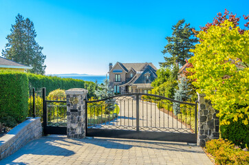 A nice entrance of a luxury house in Vancouver, Canada.
