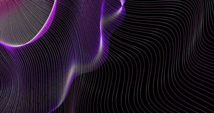 Abstract fine mesh veil in motion. Background of moving elements in black space.
