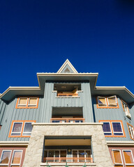 Tall apartment building in Whistler, Vancouver, Canada. Residential architecture