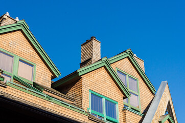 Tall apartment building in Whistler, Vancouver, Canada. Residential architecture