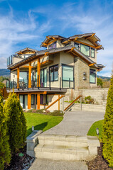Luxury house at sunny day in Vancouver, Canada.