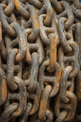 The big ship anchor chains close-up picture
