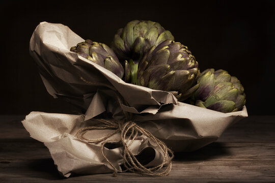 bouquet di carciofi in light painting