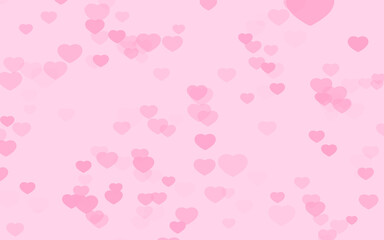 Valentine day pink hearts on pink background.