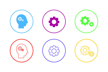 Colorful Gears Icon Set