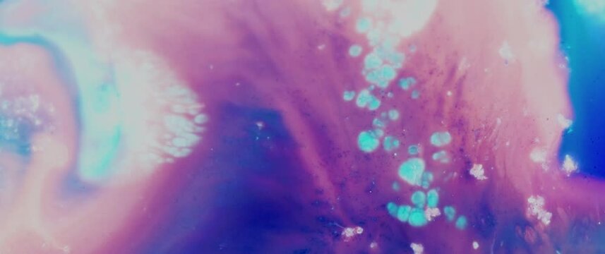 Macro Textures with Vibrant Neon Color Palette. Abstract Background Made with Oil Mixed with Dye, Ink, and Paint.