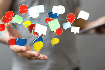 speech bubbles, communication concept 3d