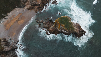 aerial photography of the cliffs of loiba galicia