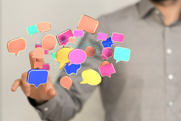 speech bubbles, communication concept 3d