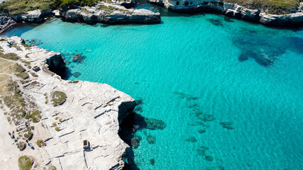 blue sea view background in Puglia Italy