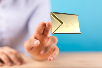  email icon concept in hand background