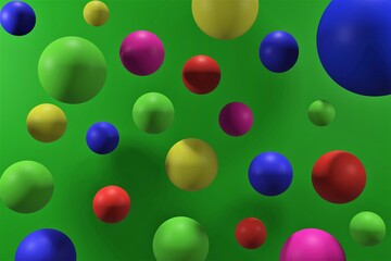 colorful ball on green background