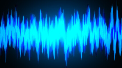 Speaking sound  wave lines illustration. Abstract blue gradient motion background.