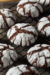Homemade Chocolate Crinkle Cookies