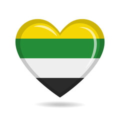 Skoliosexual pride flag in heart shape vector illustration