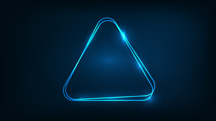 Neon double frame with shining effects