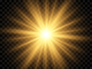 Sunlight on a transparent background