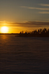 Sunset on a Frozen Astotin Lake