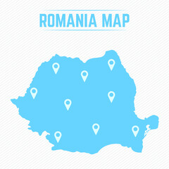 Romania Simple Map With Map Icons