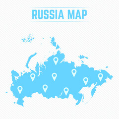 Russia Simple Map With Map Icons