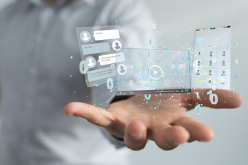 Interface web application in hand