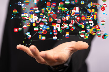 international counties flags - 3D realistic.