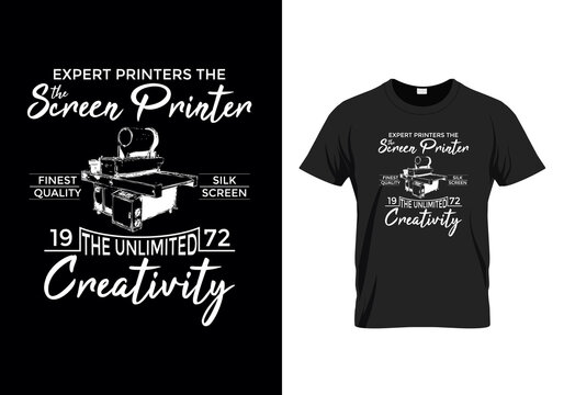 Typography t-shirt design, custom screen printer t-shirt design for fashion apparel business. 
