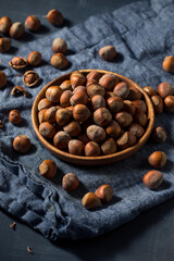 Raw Organic Unshelled Hazelnuts