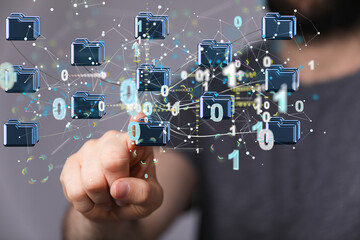 Internet infrastructure concept. Abstract technology background. 3D rendering.