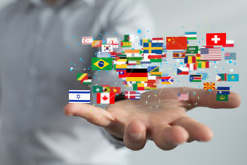 international counties flags - 3D realistic.