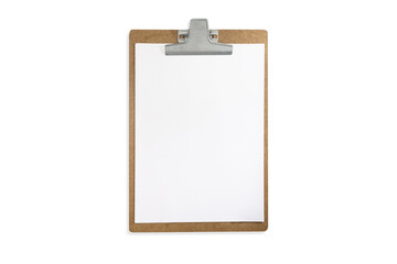 Clipboard with a white sheet and space to write. Planning, motivation. Business, plans, goals.