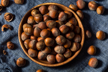 Raw Organic Unshelled Hazelnuts