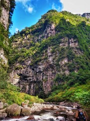 waterfall in the mountains