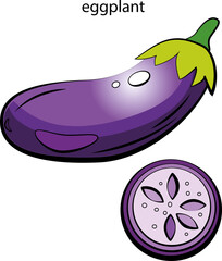 children's ABC-coloring book with fruits and vegetables. Colored letters, fruits and vegetables.
