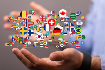 international counties flags - 3D realistic.