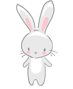 Hand Drawn Cute Bunny, print design rabbit